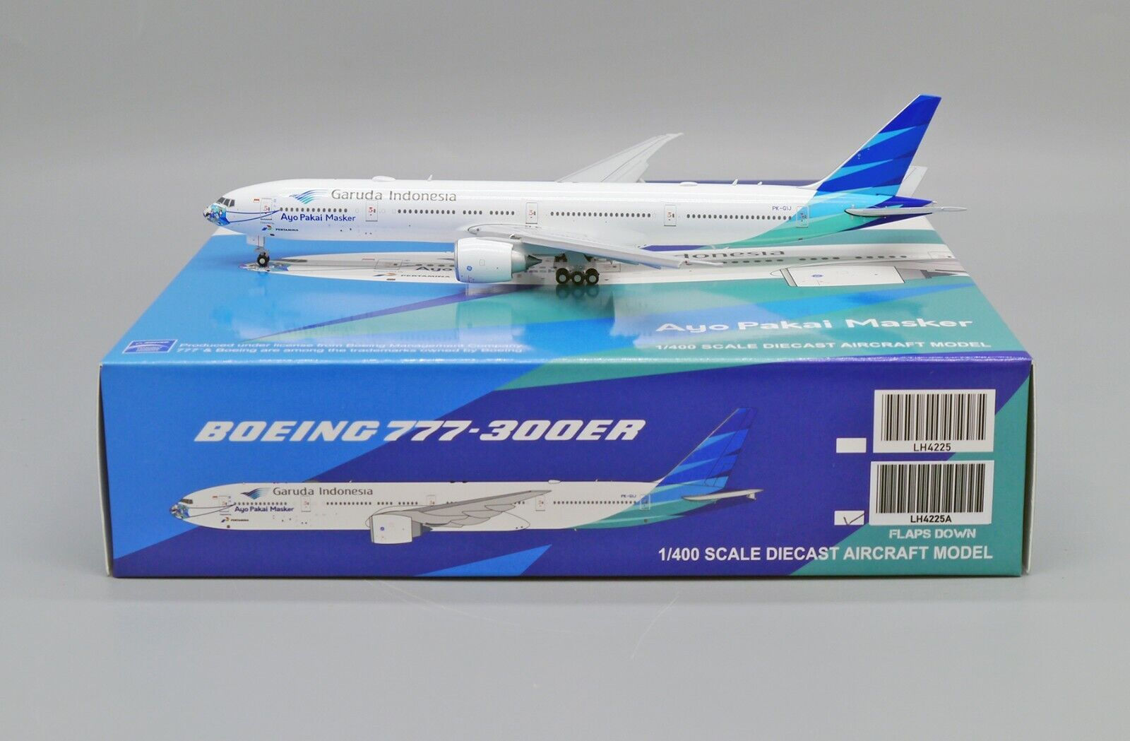 “Flaps Down” Garuda B777-300ER Reg: PK-GIJ JC Wings Scale 1:400 Diecast LH4225A