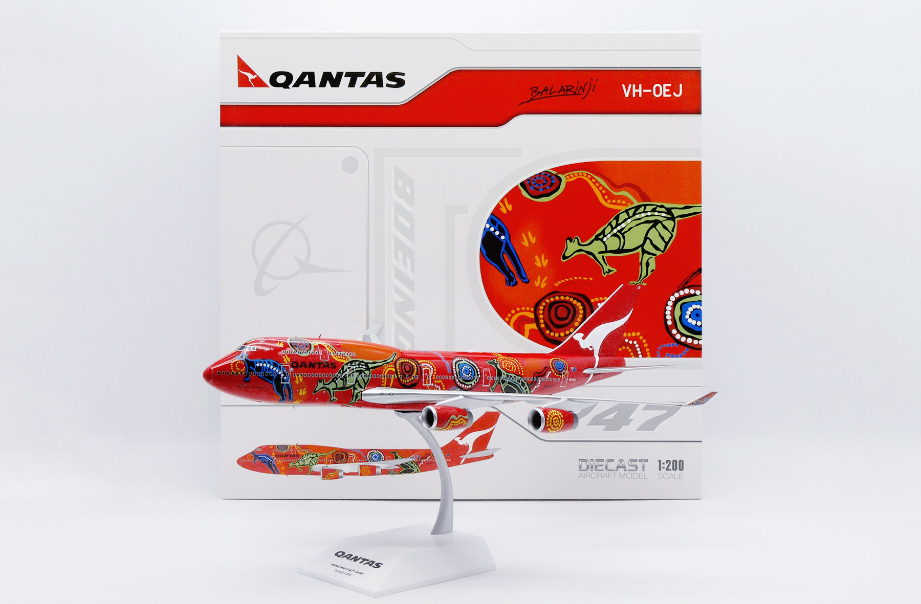 Qantas B747-400 Reg: VH-OEJ "Wunala with GE engine" JC Wings 1:200 XX20377
