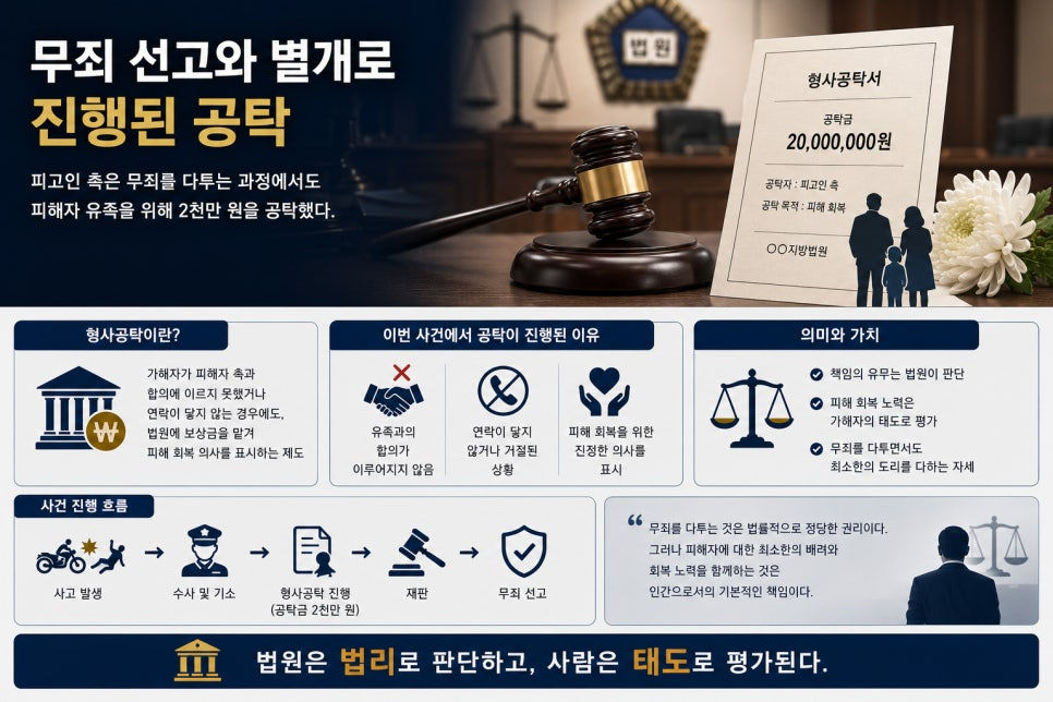 무죄 선고와 별개로 진행된 공탁