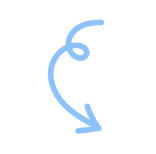 blue curly arrow