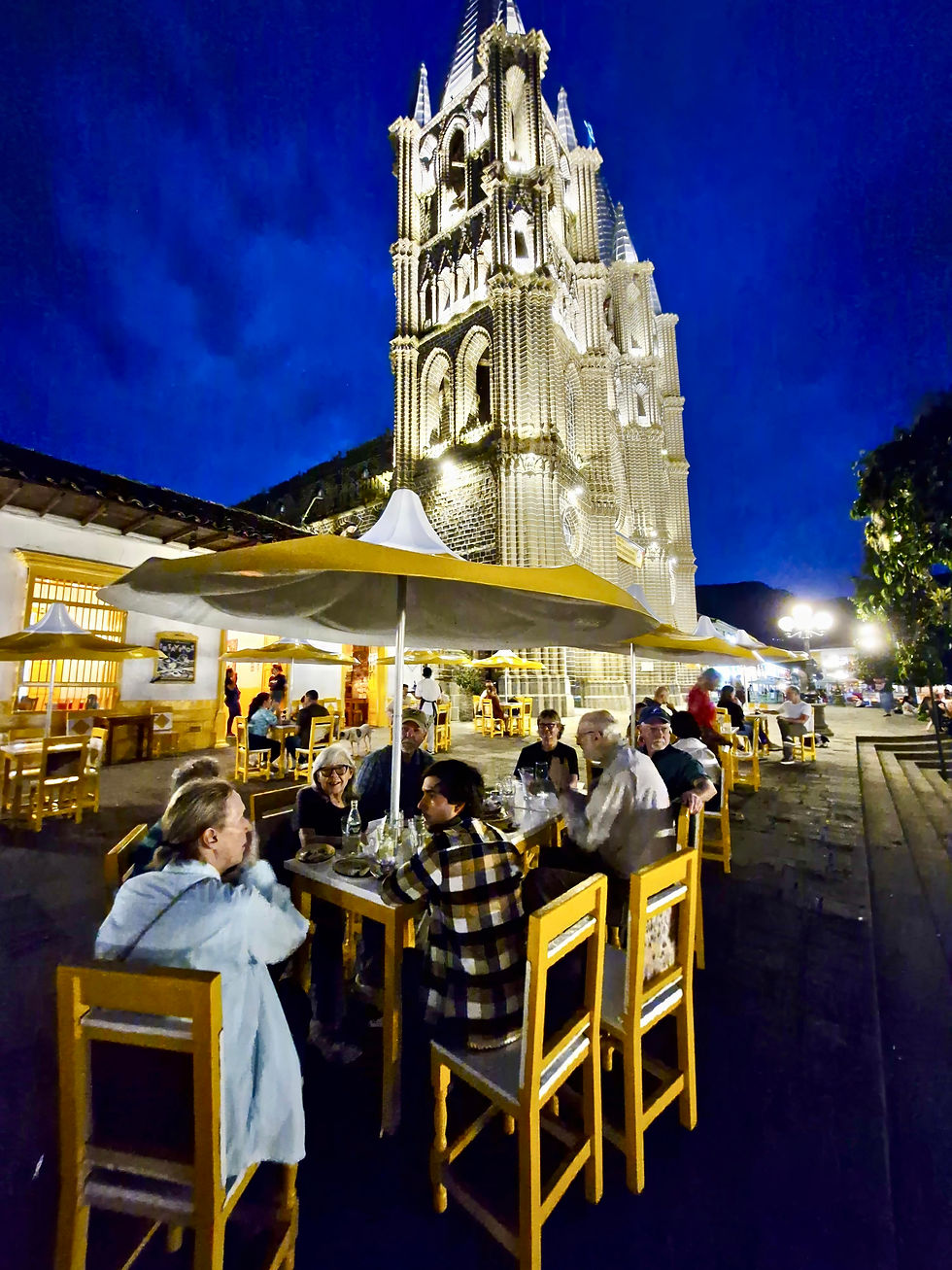 Dinner in the main square at Jardin - Antioquia