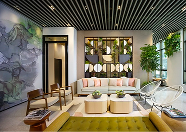 The lounge in the Madera Hotel in Mong Kok.
