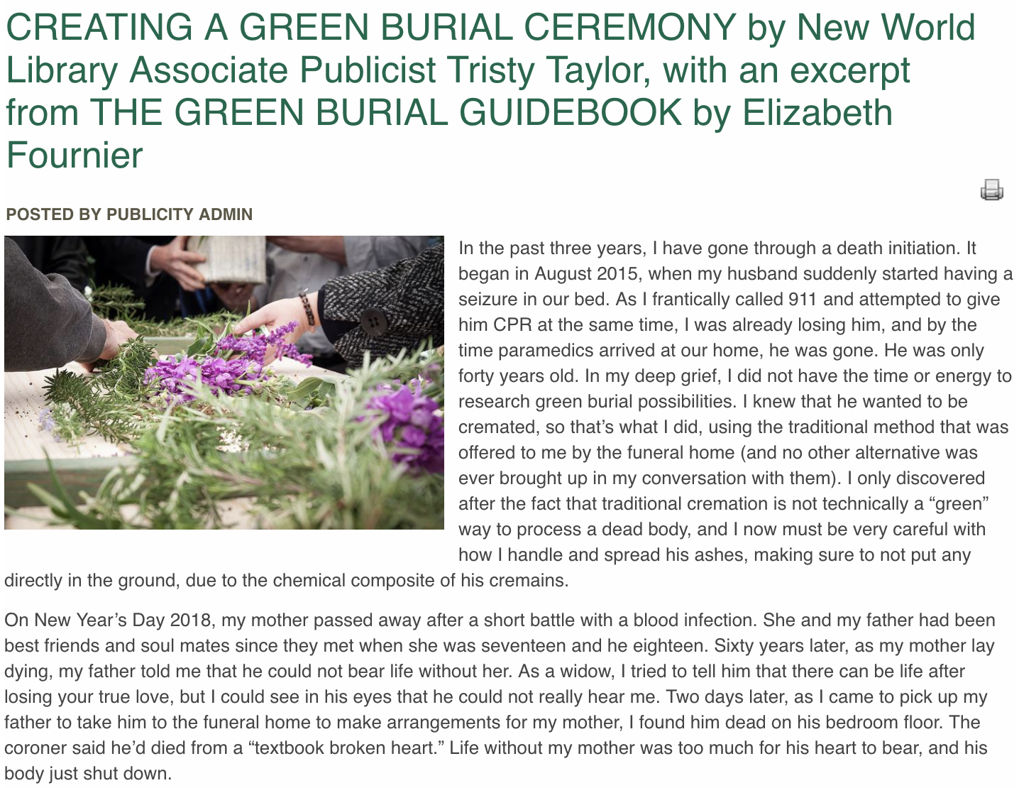New world Library: Creating a Green