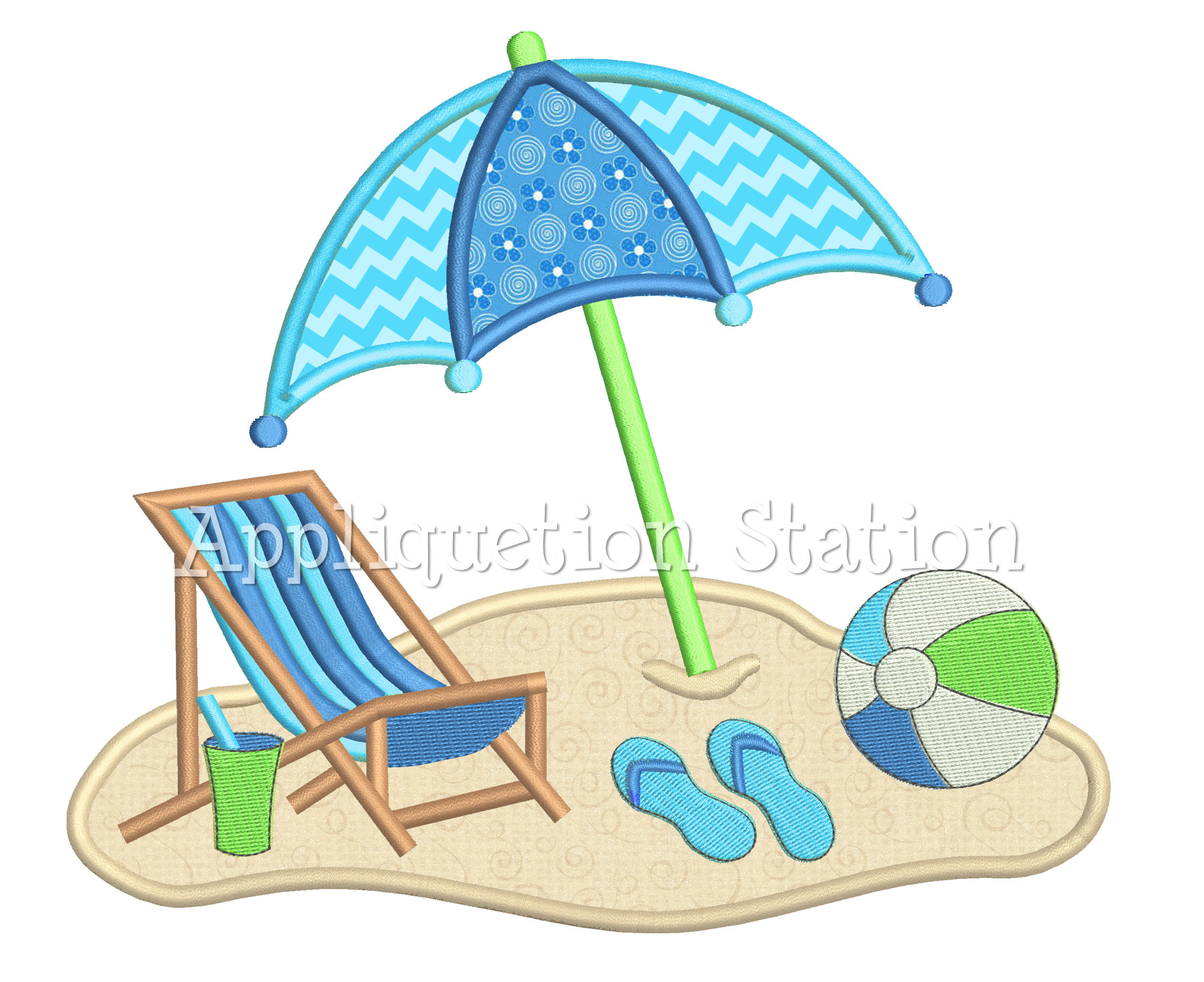 Beach Chair Umbrella Scene