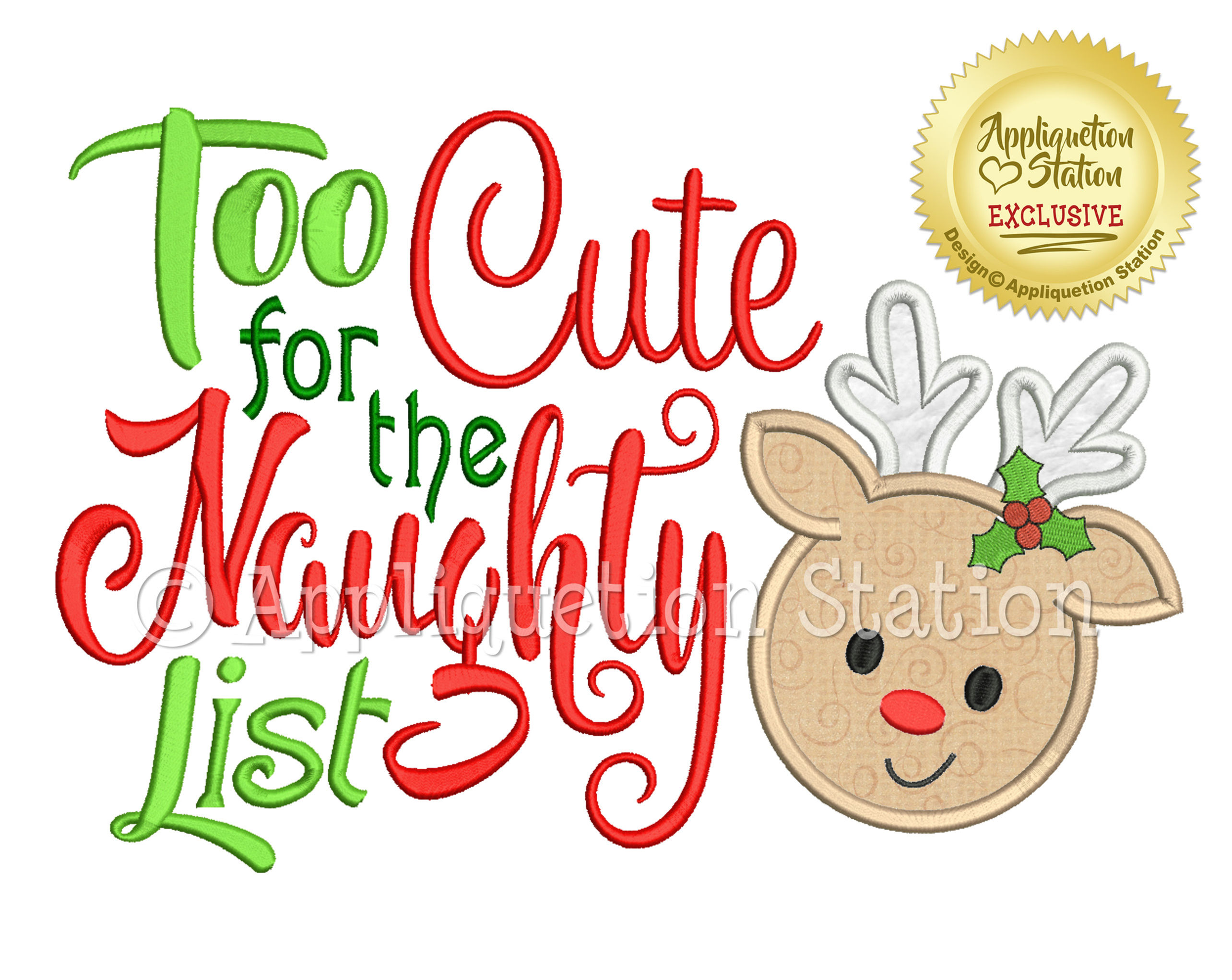Too Cute for the Naughty List Reindeer