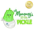 Cute baby embroidery applique design of a little pickle wearing a diaper saying Mommy's little pickle download file