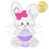Thumbnail: Easter bunny with fancy egg and bow embroidery design – digital applique file for machine embroidery. Instant download