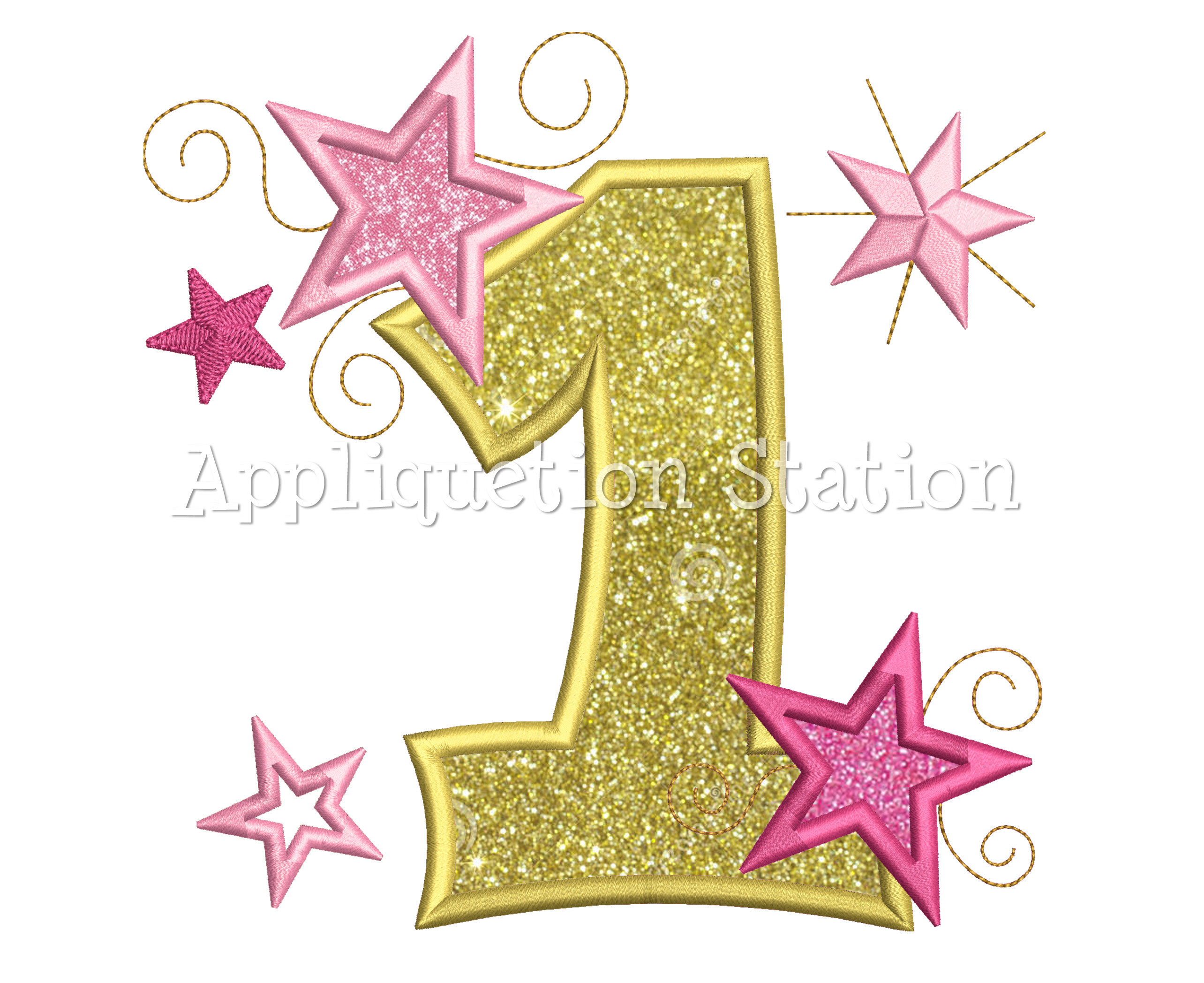 Stars and Swirls Number 1 | appliquetionstation