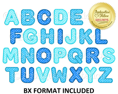 Rounded Alphabet Font BX | appliquetionstation