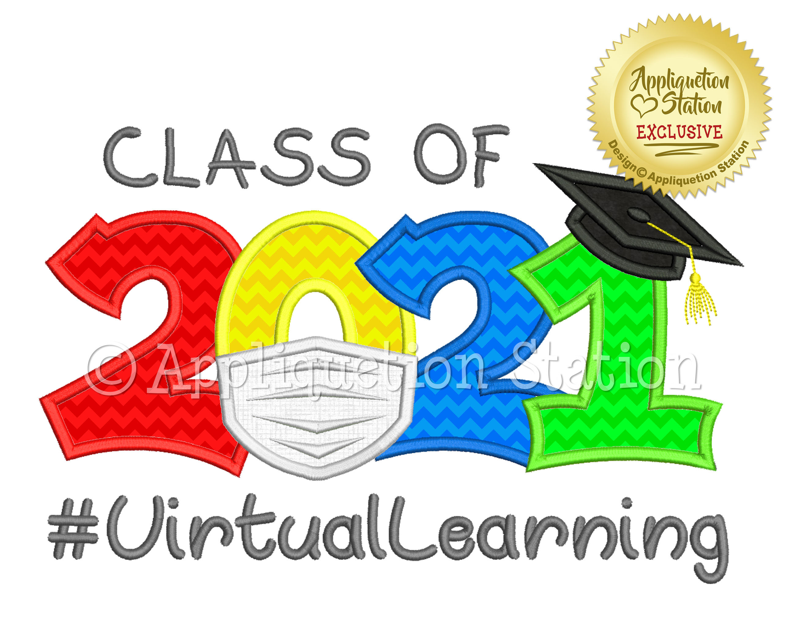 Class of 2021 Grad with Covid Mask #VirtualLearning