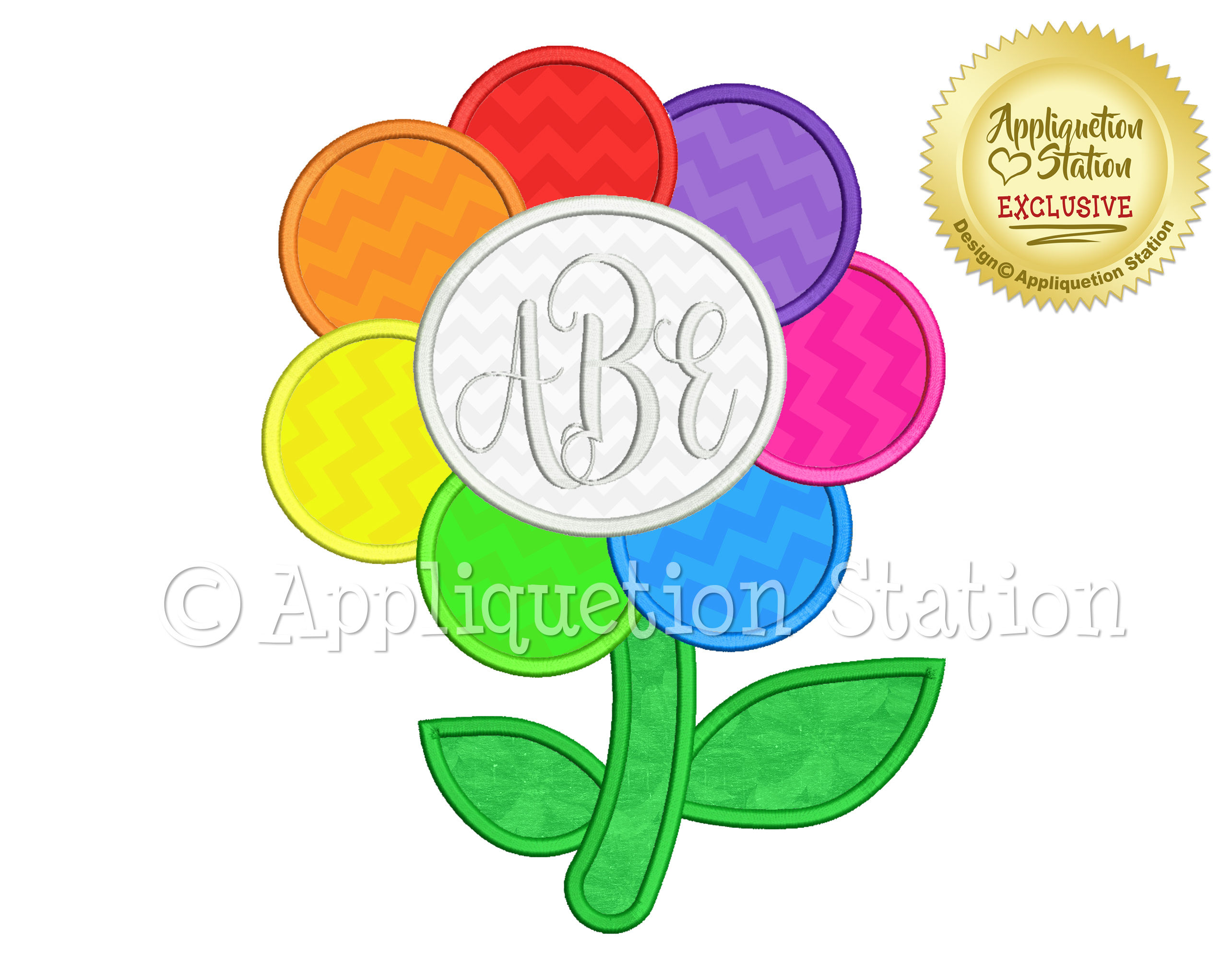 Monogram Rainbow Flower