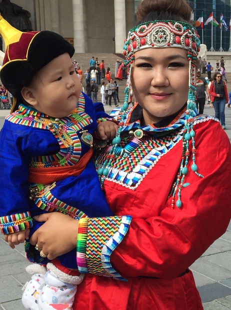 Mother and Son in Mongolia