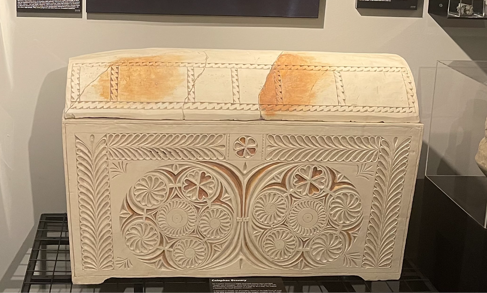 The Caiaphas Ossuary on Display at The Flood Museum