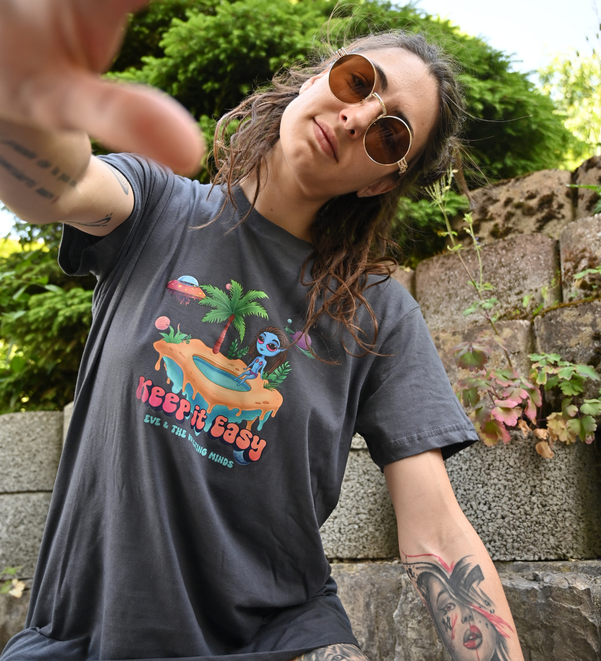 T-SHIRT grey keep it easy