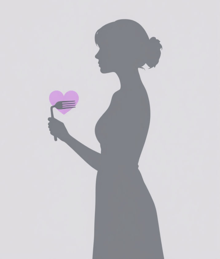 Duygusal yeme modeli kadın illustrasyonu