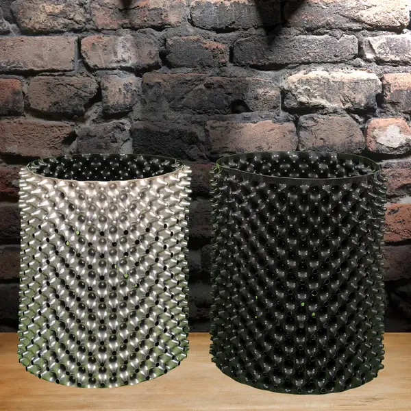 Thumbnail: Metallic Grey and Midnight Black RightPot air pruning pots displayed next to each other, offering a minimalist look with effective air pruning structure.