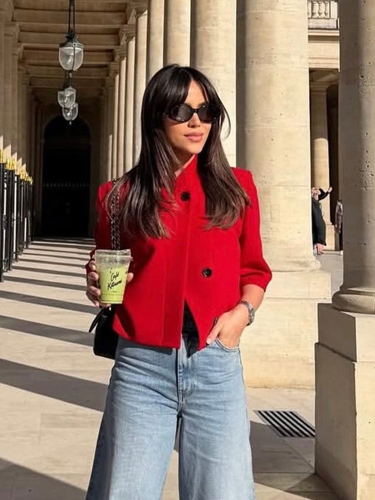 Thumbnail: Victoria Tailored Cropped Jacket
