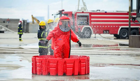 decontaminazione, vasca, vigili del fuoco, rischio chimico, rischio idraulico, assicurazione infortuni, vasca di decontaminazione
