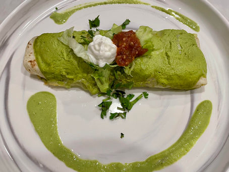 Shrimp Enchiladas with a Creamy Poblano Sauce