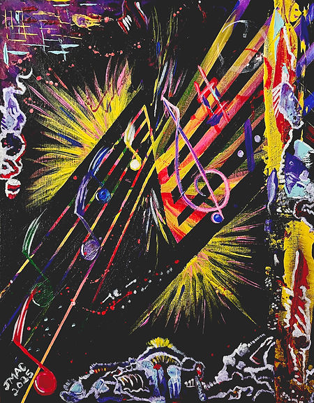 Transwarp Treble – high-energy abstract composition with explosive color and layered forms, Musical Series, by JMac Art Studio