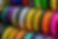 Multicolored filaments of plastic for printing on 3D printer close-up. Spools of 3D printi