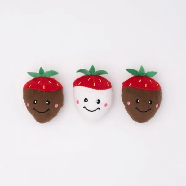 Zippy Paws Valentine's Mini 3-Pack Chocolate Covered Strawberries