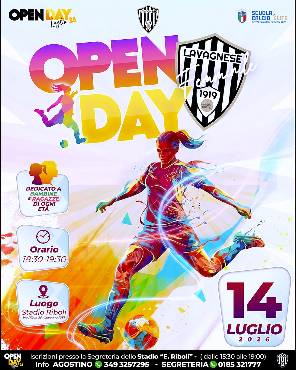 Secondo Open Day della Lavagnese Femminile: il futuro è in campo!