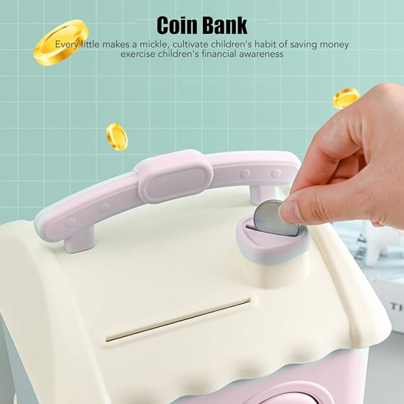 Küçük resim: Ev Şeklinde Anahtarlı Kumbara Pembe