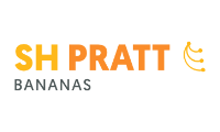 SH Pratt Bananas logo in yellow, orange and grey.