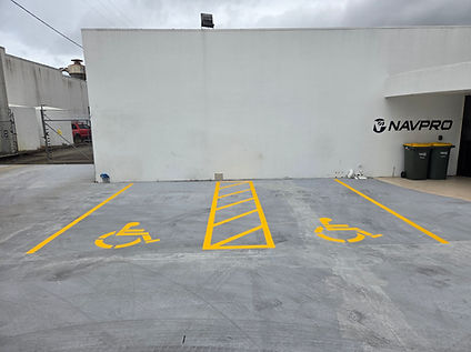 Disabled accessible parking space painted markings