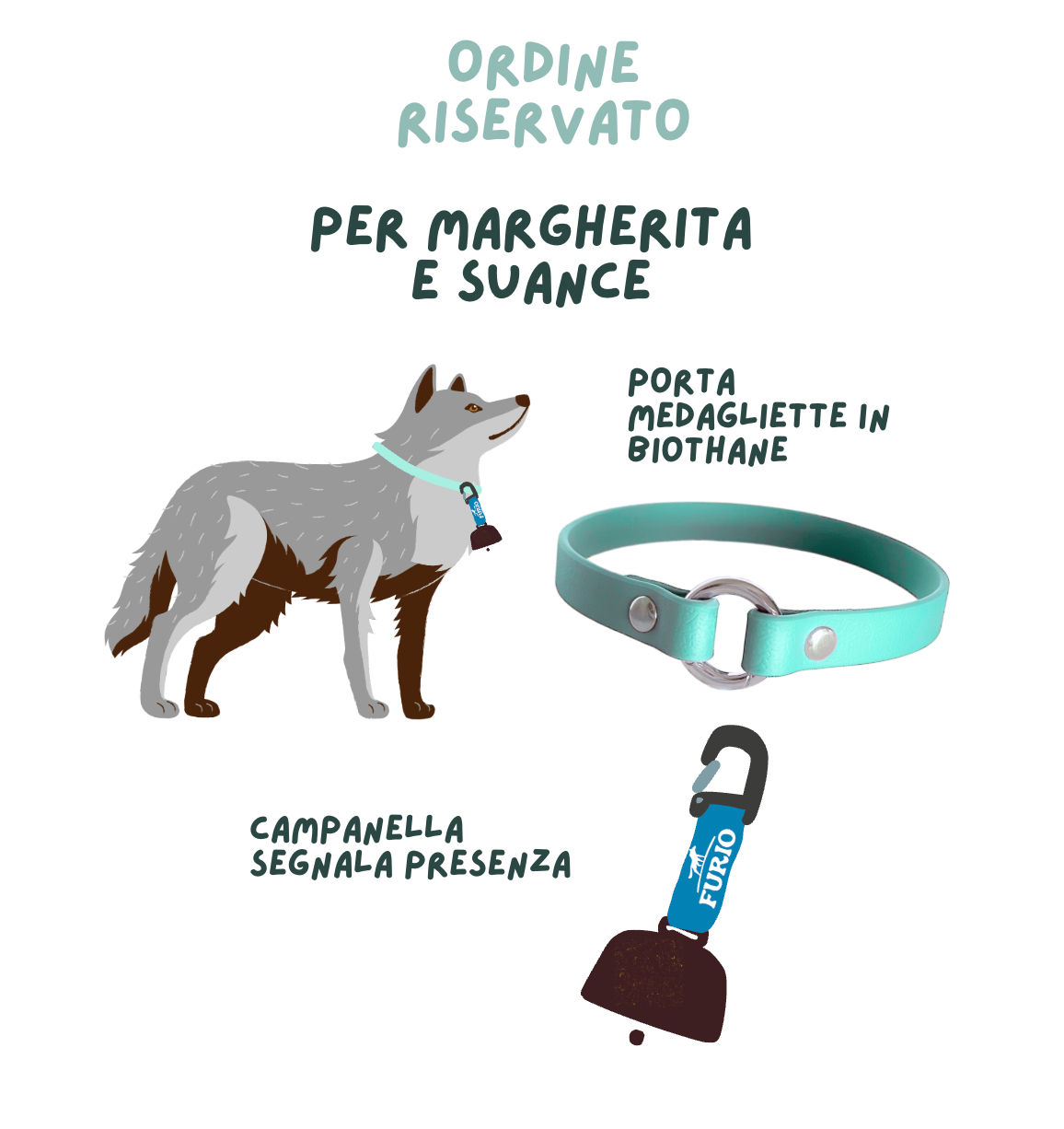Riservato per Margherita :Porta medagliette + Campanella 🐾