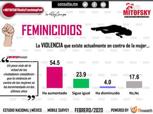 Mexicanos perciben aumento de feminicidios [Encuesta 2020]