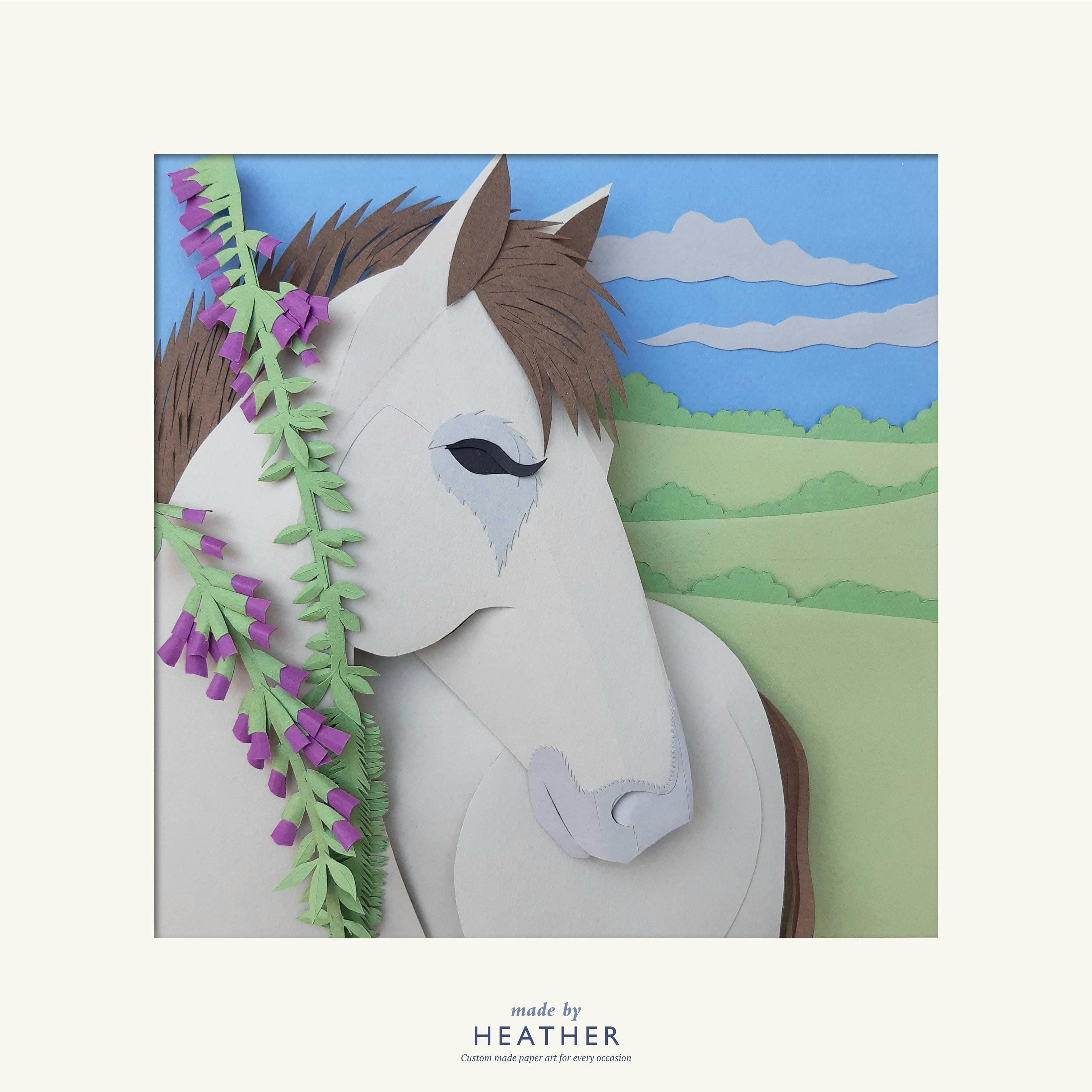 Custom-made, handmade paper sculpture portrait with pets or pet portrait