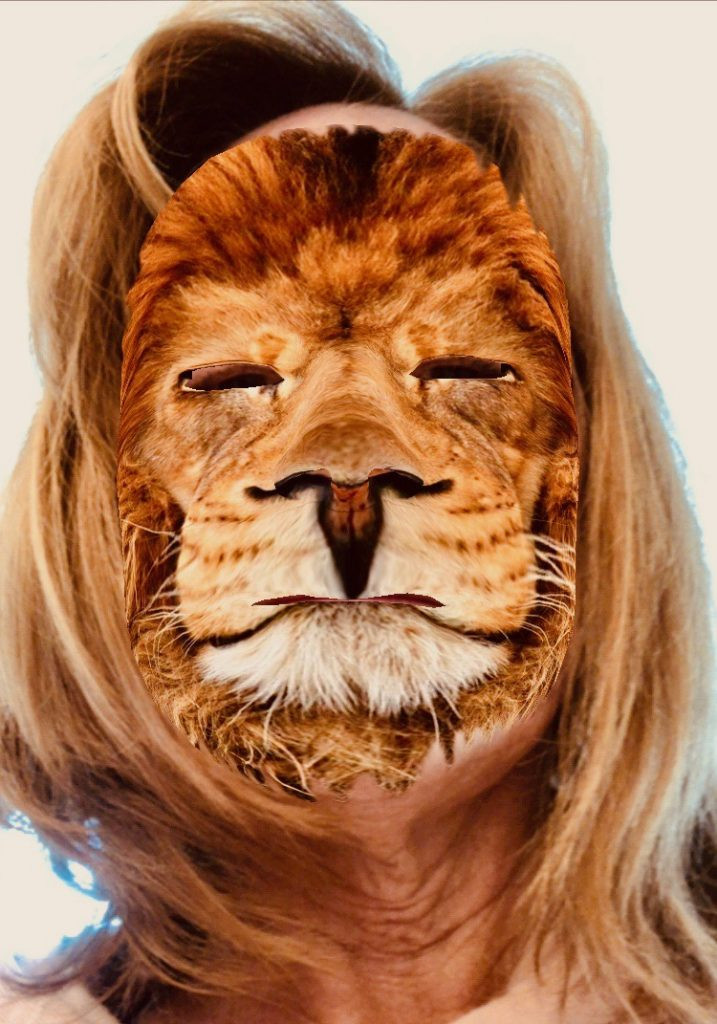 Penny Neef, except her face is a lion.