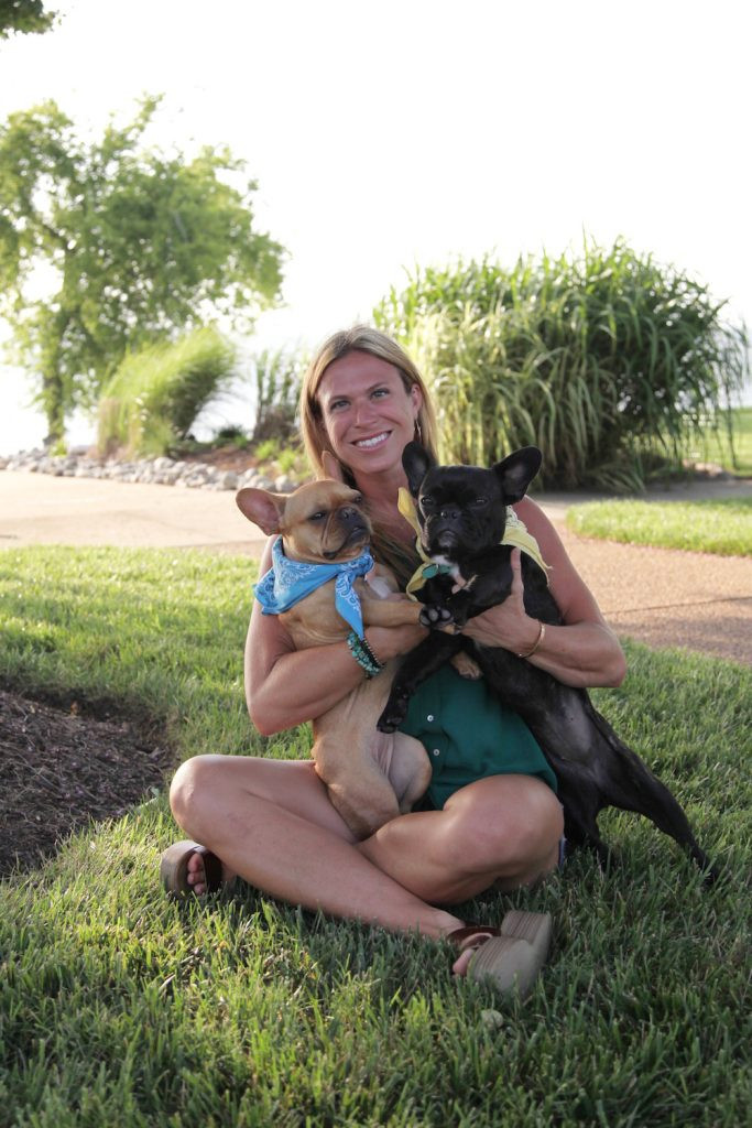 Haley Neef with her frenchie dogs!
