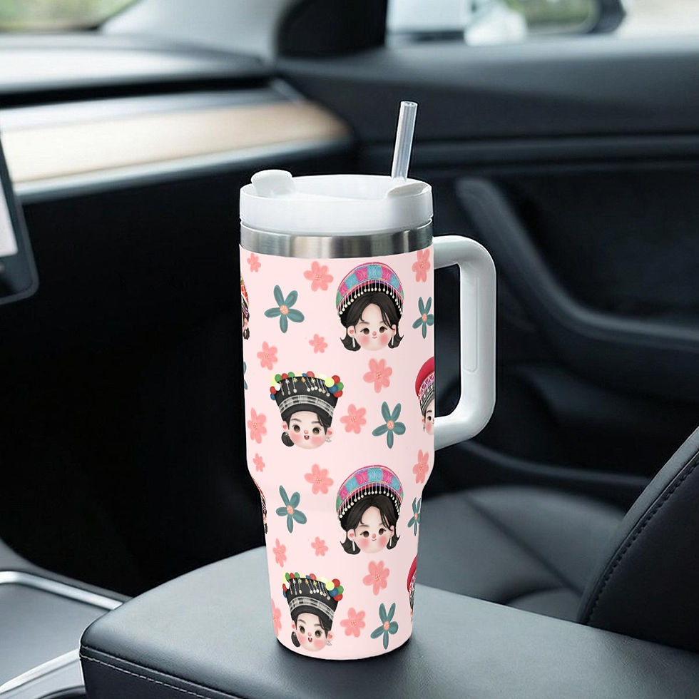 縮圖：Hmong Story time girls 40 oz Tumbler With Handle