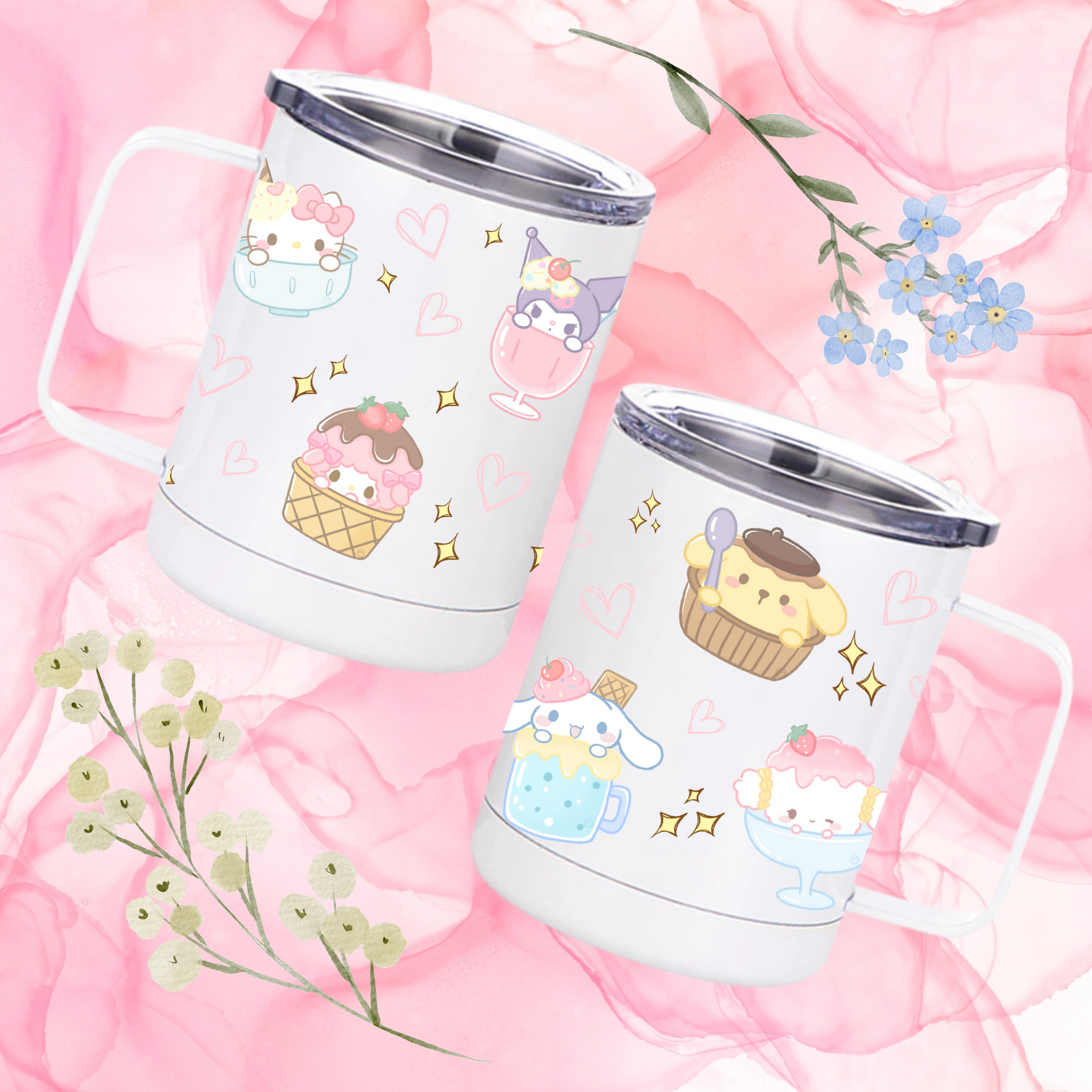 Kawaii San Friends Ice Cream Insulated Travel Mug