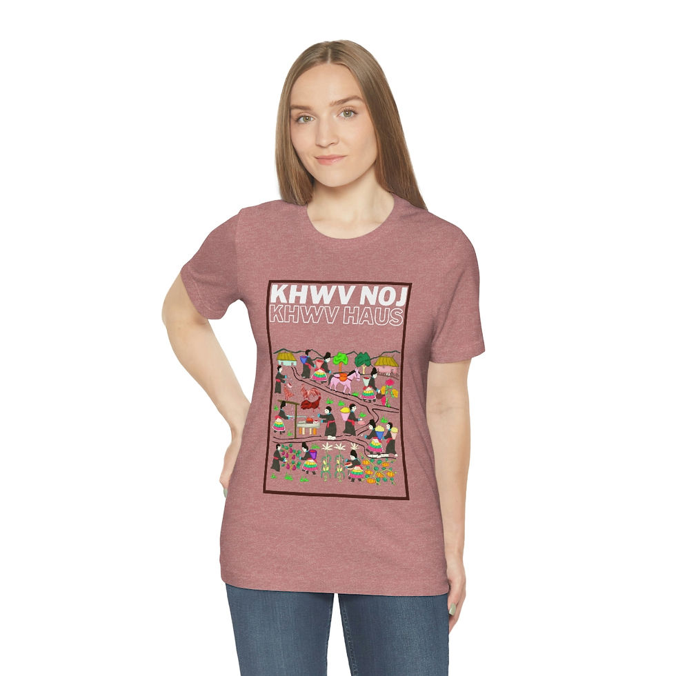 Miniatura: Hmong Khwv Noj Unisex Jersey Short Sleeve Tee