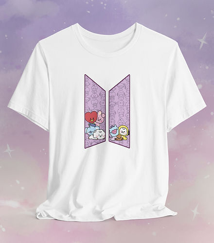 BTS BT21 Unmasked OT7 logo Unisex Jersey Short Sleeve Tee