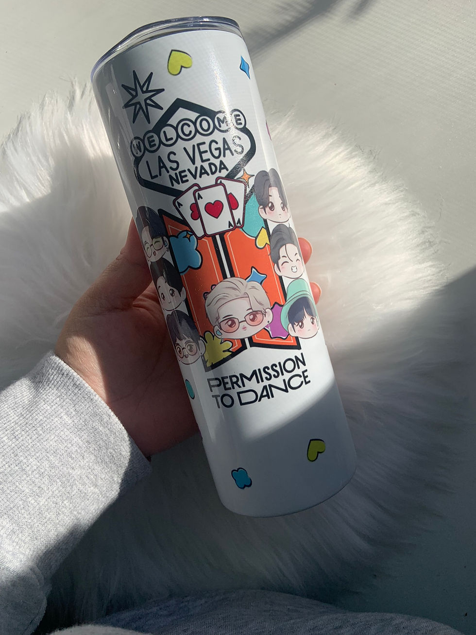 縮圖：BTS Permission to Dance Vegas Logo Chibi Tumbler