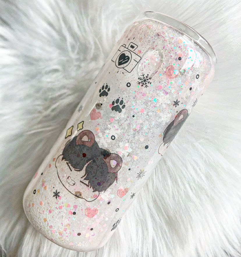Miniature : BTS V Winterbear Snow Globe Glass Tumbler 