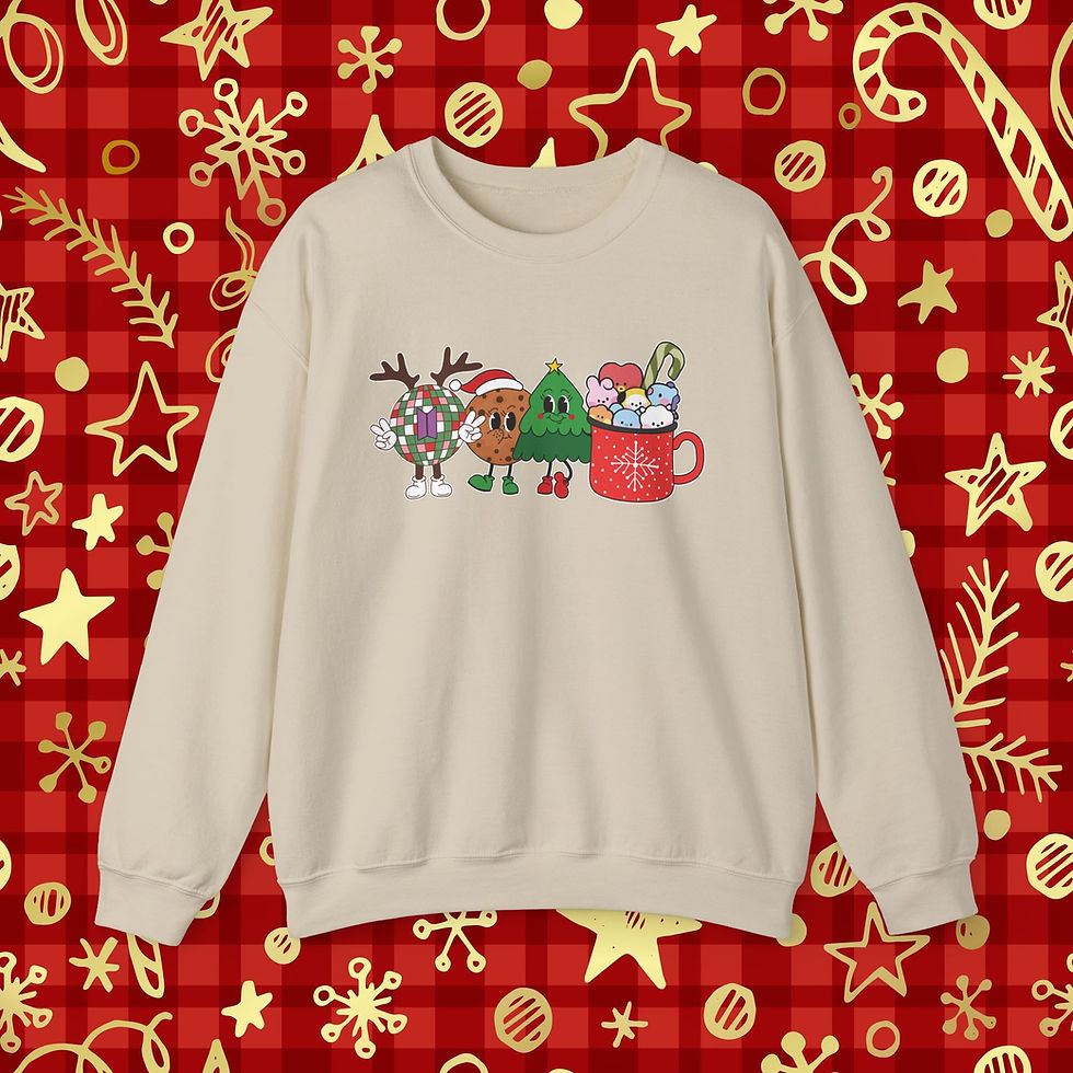 縮圖：BTS BT21 Retro Christmas Unisex Heavy Blend™ Crewneck Sweatshirt