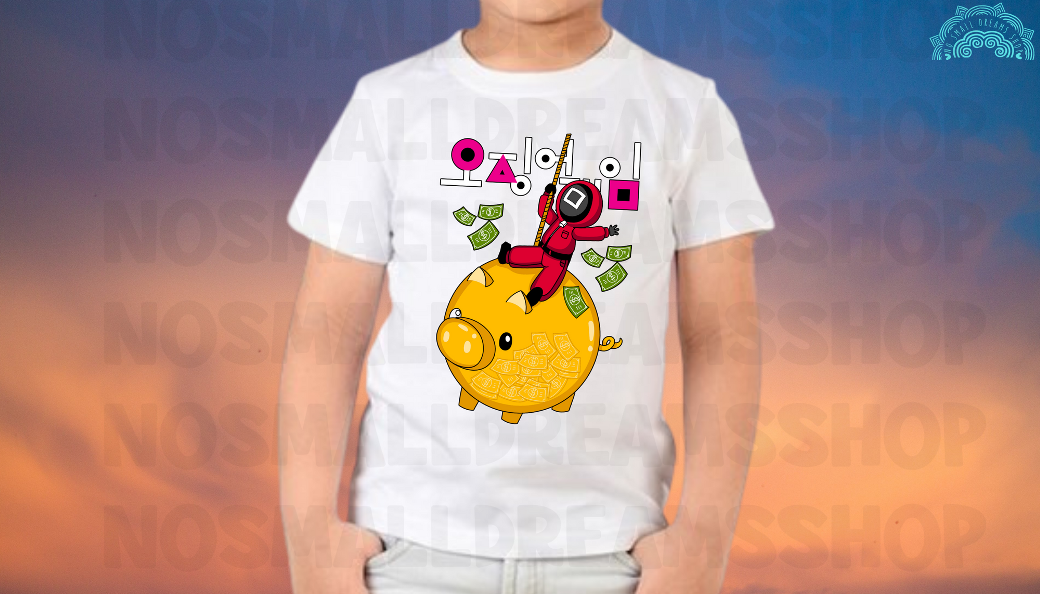 Kids Squid Game Red Soldier Money