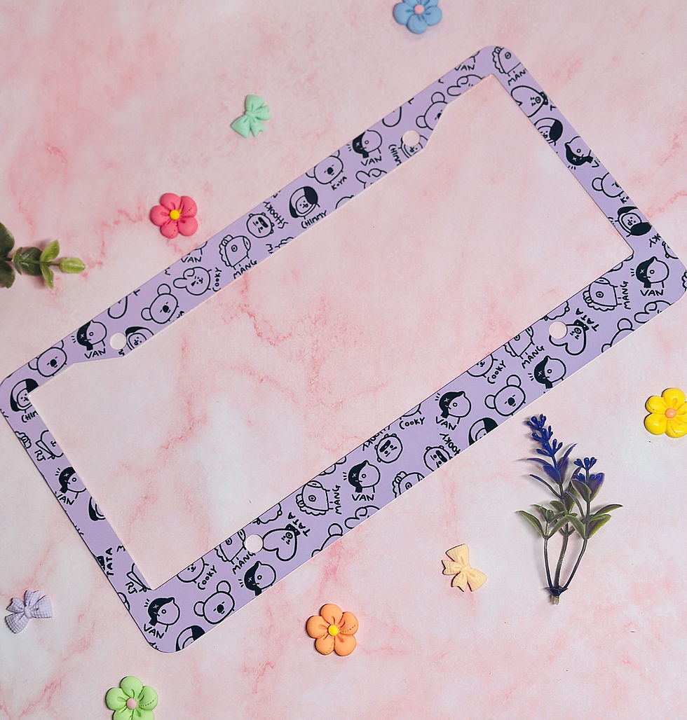 Thumbnail: BTS BT21 Seamless Purple Car Plate Frame (1pc)(Clearance)