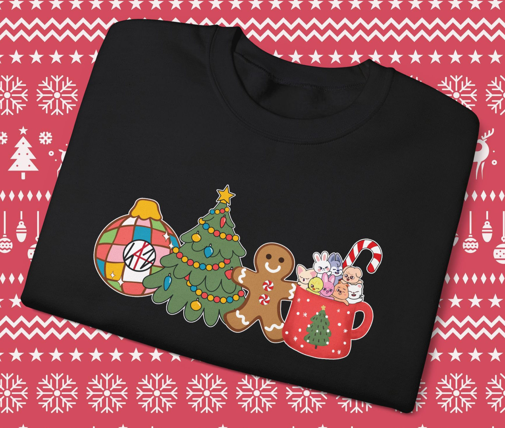 SKZ Skzoo Christmas Retro Unisex Heavy Blend™ Crewneck Sweatshirt