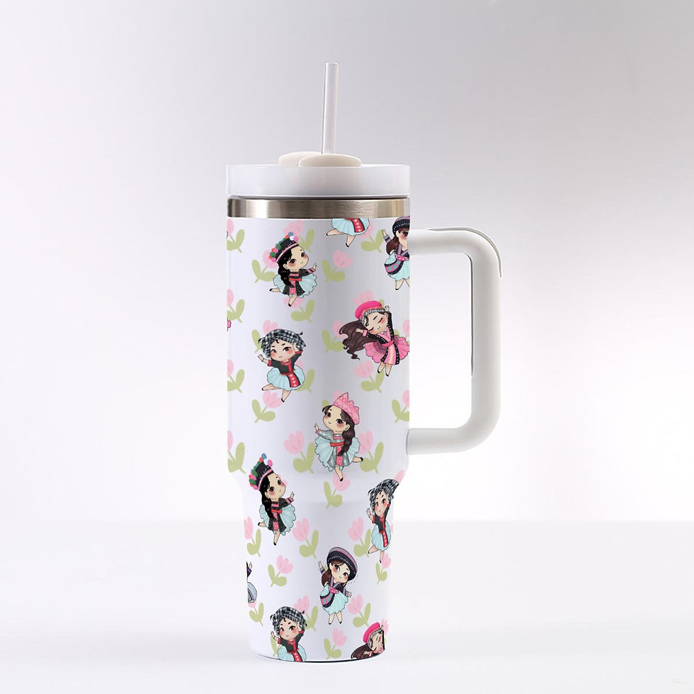 Thumbnail: Hmong Dancing Girls 40 oz Tumbler With Handle