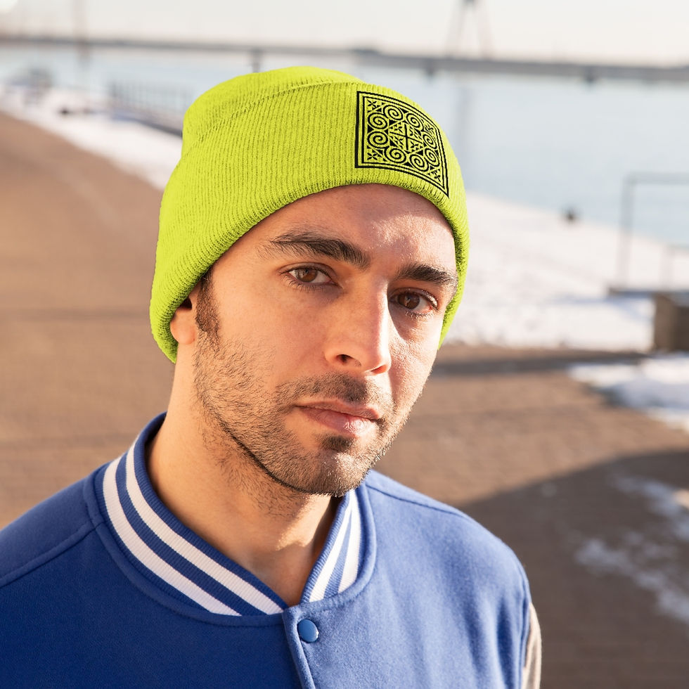 Thumbnail: Hmong Pattern 1 Knit Beanie