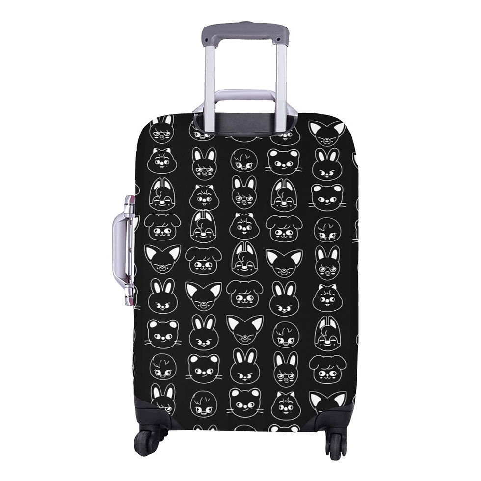 Thumbnail: Stray Kids Skzoo BW Luggage Cover Medium Luggage Cover (22"-25") (Medium)