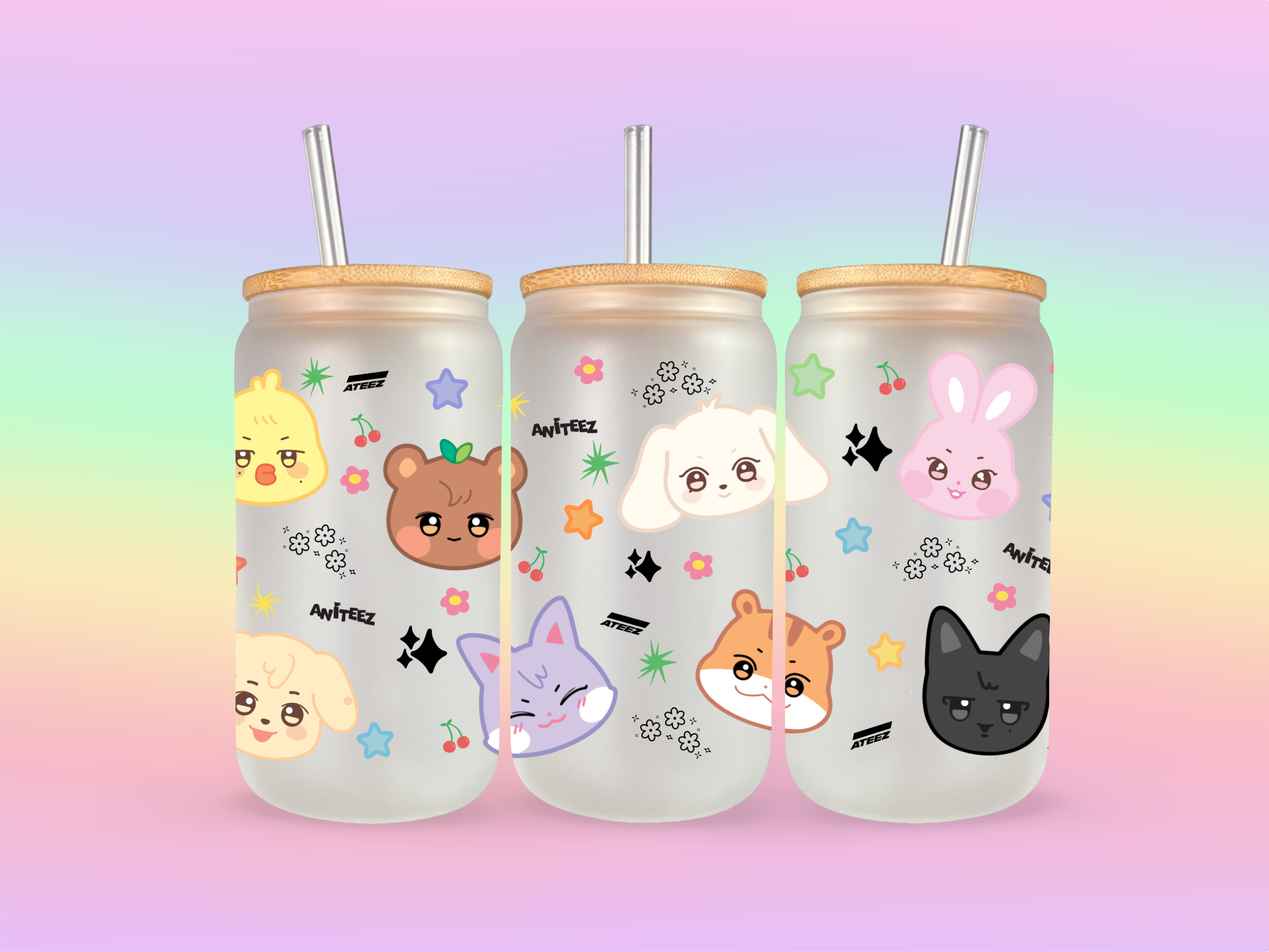 Ateez Aniteez Doodle 16oz Frosted Tumbler