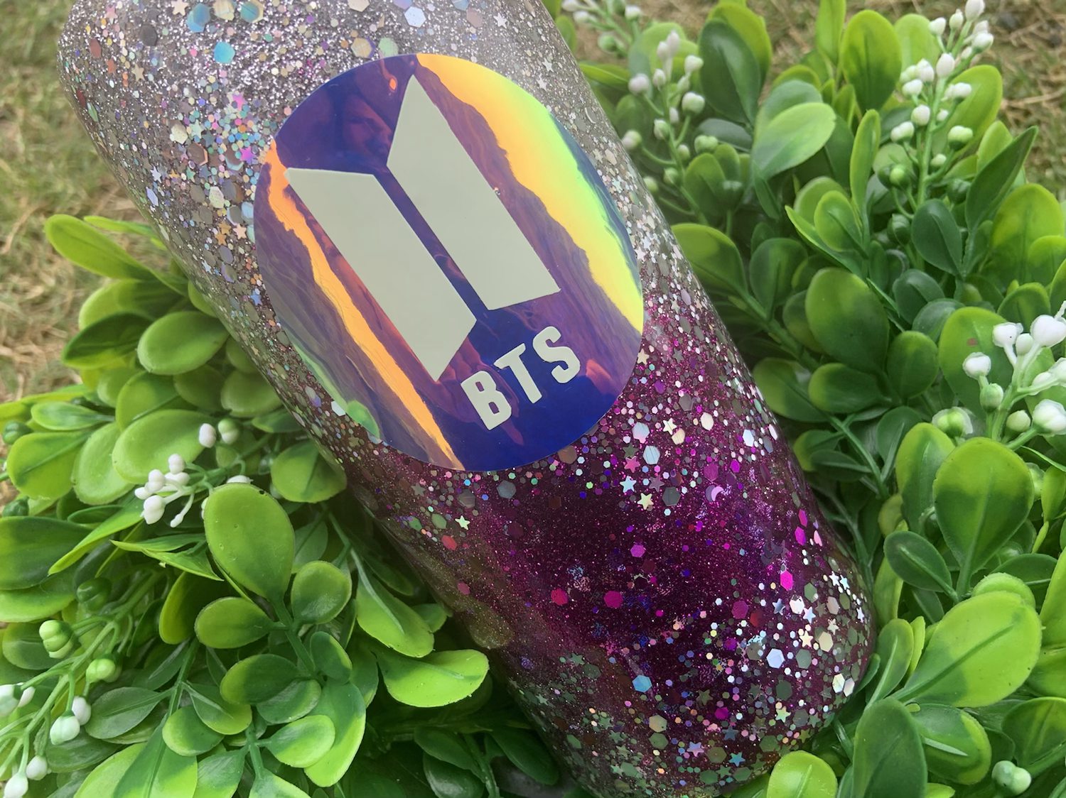 BTS Purple and Silver Tumbler 